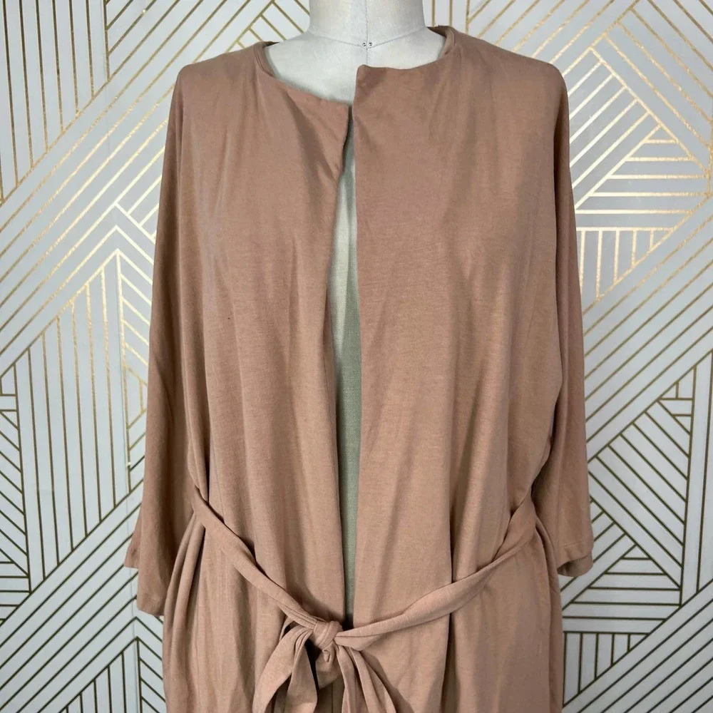 Miakoda Organic Cotton Kimono Robe Tan Size S/M — image 4 of 8